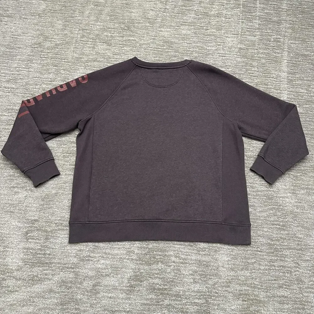 Carhartt Sweatshirt Womens 2XL Purple Crewneck Sleeve Graphic Fleece Pullover - Picture 6 of 12